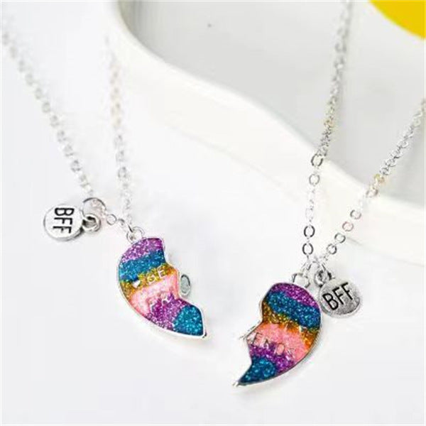 Wholesale Cartoon Cat Fox Avocado Love Stitching Magnetic Necklace